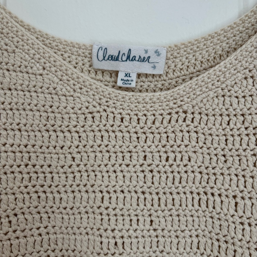 Cloud Chaser Cream Knit Fringe Tank Top - Picture 6 of 7